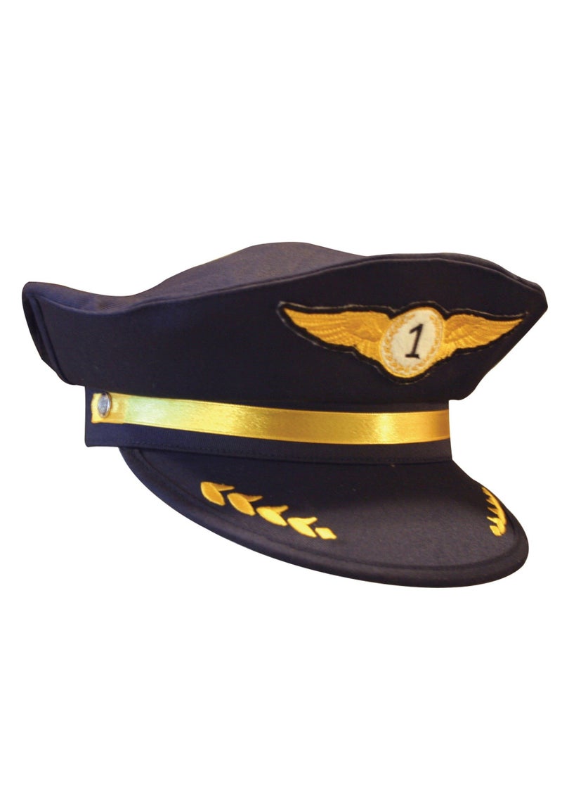 Aeromax Jr. Airline Pilot Cap, Black, Adjustable Youth Size (AAP-Cap)
